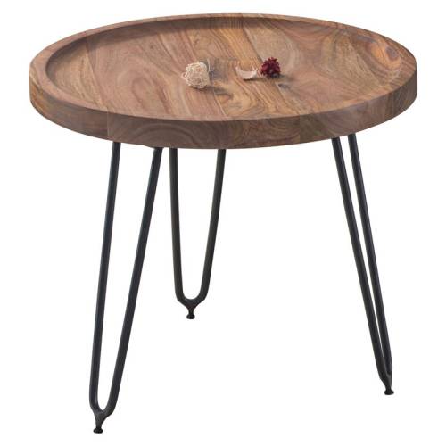 MATRI Τραπεζάκι Σαλονιού Καθιστικού, Μέταλλο Βαφή Μαύρο, Ξύλο Ακακία Φυσικό Ε-00021243 ΕΑ7076,2