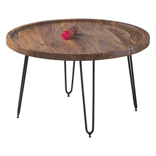 MATRI Τραπεζάκι Σαλονιού Καθιστικού, Μέταλλο Βαφή Μαύρο, Ξύλο Ακακία Φυσικό Ε-00021242 ΕΑ7076,1