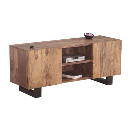 NELSON 'Επιπλο TV Μέταλλο Βαφή Μαύρο, Ξύλο Ακακία Φυσικό Ε-00018087 ΕΑ7098