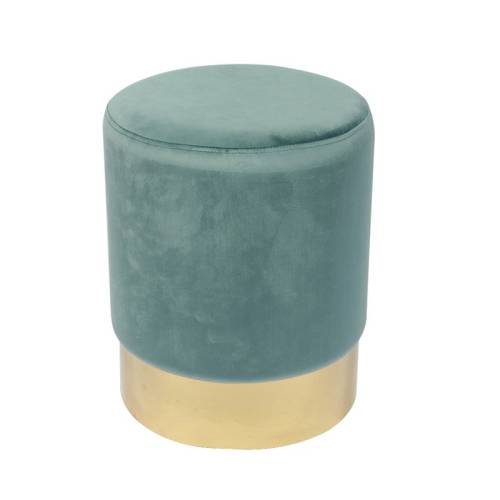 SOL Σκαμπό Βοηθητικό, Χρώμιο Χρυσό, Ύφασμα Velure Απόχρωση Βεραμάν Ε-00021601 Ε7030,2