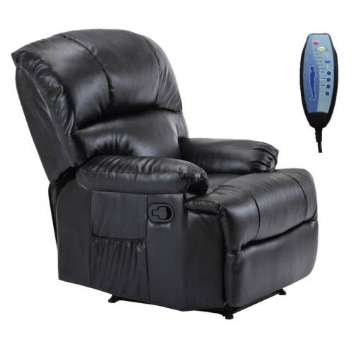 SPACE Πολυθρόνα Massage Σαλονιού - Καθιστικού PU Μαύρο Ε-00019058 Ε9731,2