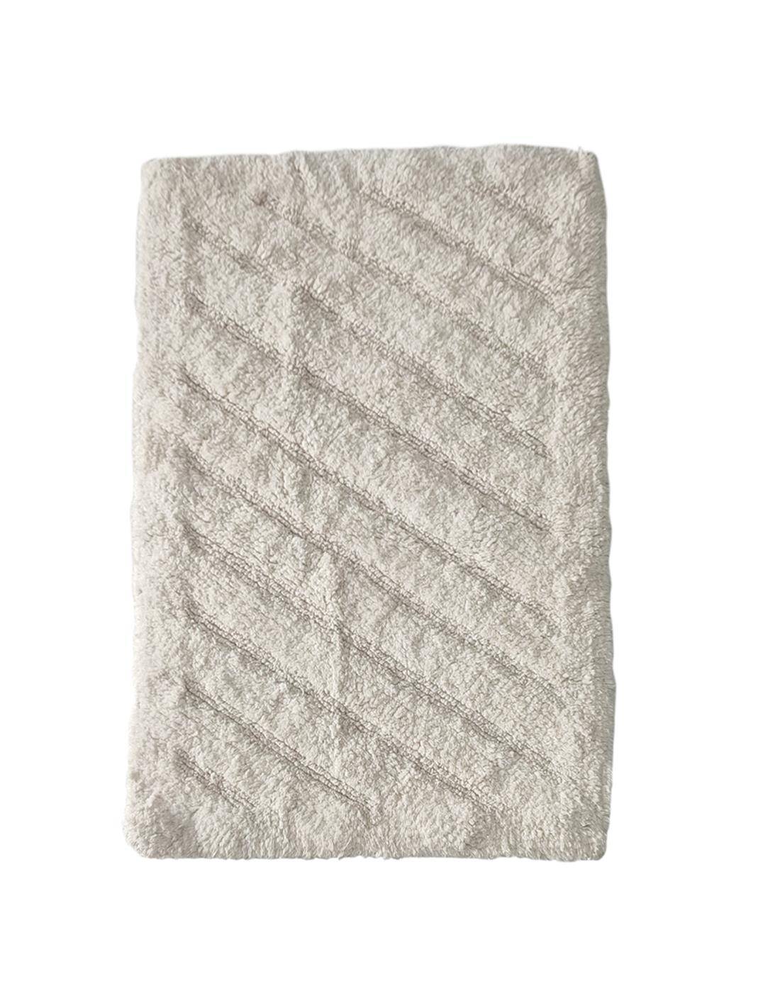 Χαλί μπάνιου βαμβ.εκρού ρίγα 50Χ80