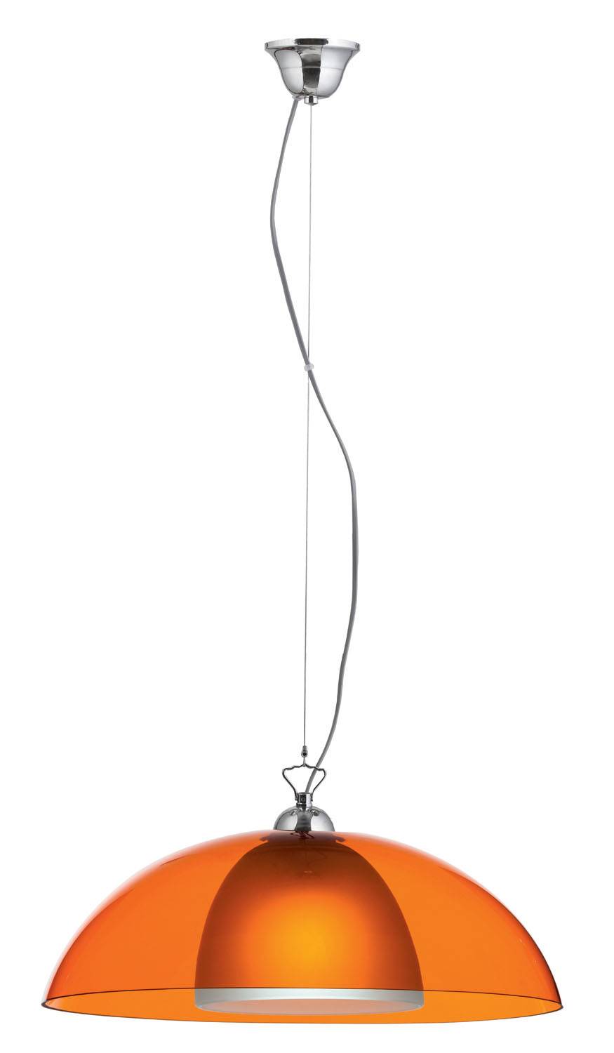 Φωτιστικό μονόφωτο Plexiglass/Γυαλί πορτοκαλί διάφανο  Φ40