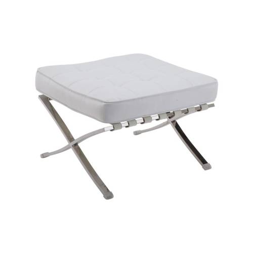 BARCELONA τ. Σκαμπό - Υποπόδιο, Βάση Inox, Pu Άσπρο Ε-00019317 Ε968,01