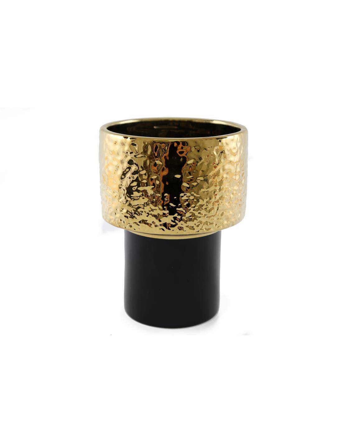 Βάζο μεταλ.BOHO chic μαύρο/χρυσό 20εκ.