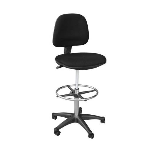 BF501 Σκαμπό Reception - Ταμείου με Πλάτη, Ύφασμα Μαύρο Ε-00024527 ΕΟ206,70