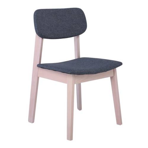 DAMA Καρέκλα Τραπεζαρίας Οξιά Φυσικό, Ύφασμα Γκρι Ε-00024362 Ε7871,1