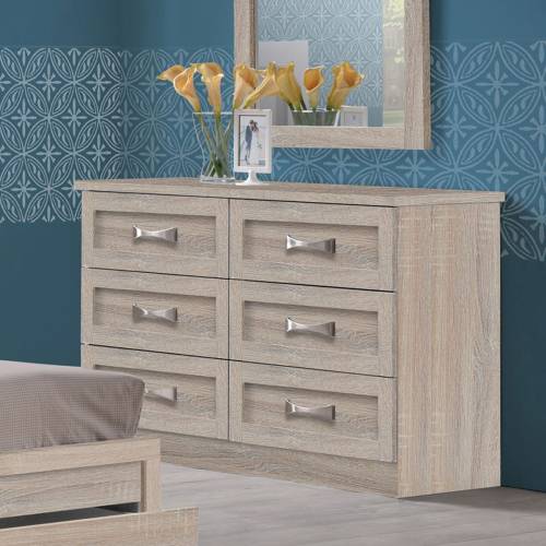 LIFE Συρταριέρα με 6 Συρτάρια, Απόχρωση Sonoma Ε-00016059 ΕΜ364,2