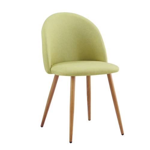 BELLA Καρέκλα Τραπεζαρίας, Μέταλλο Βαφή Φυσικό, Ύφασμα Απόχρωση Lime Ε-00018971 ΕΜ762,2