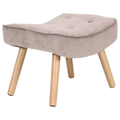 ALMA Σκαμπό - Υποπόδιο, Ύφασμα Velure Ανοιχτό Καφέ, Πόδια Φυσικό, K/D Ε-00022838 Ε7141,21