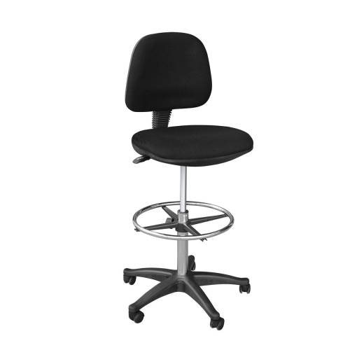 BF501 Σκαμπό Reception - Ταμείου με Πλάτη, Ύφασμα Μαύρο Ε-00024527 ΕΟ206,70