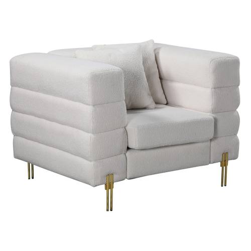 MORRIS Πολυθρόνα Σαλονιού - Καθιστικού, Ύφασμα Teddy Άσπρο Ε-00024532 Ε9600,11