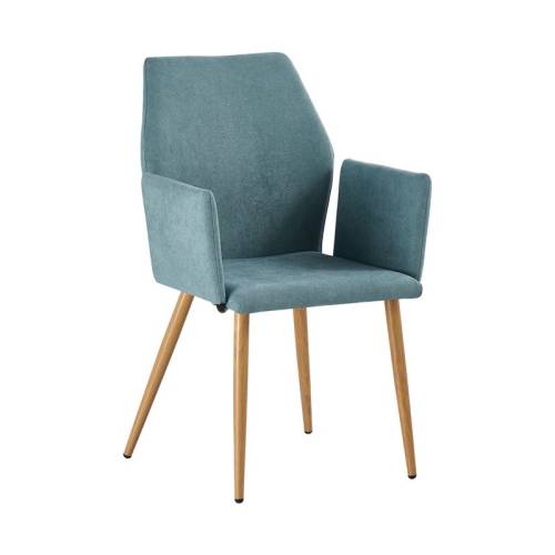 LETO Πολυθρόνα Τραπεζαρίας Κουζίνας, Μέταλλο Βαφή Φυσικό, Ύφασμα Βεραμάν Ε-00019232 ΕΜ773,2