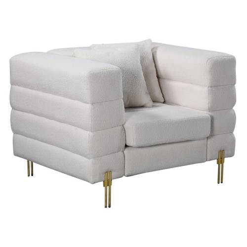 MORRIS Πολυθρόνα Σαλονιού - Καθιστικού, Ύφασμα Teddy Άσπρο Ε-00024532 Ε9600,11