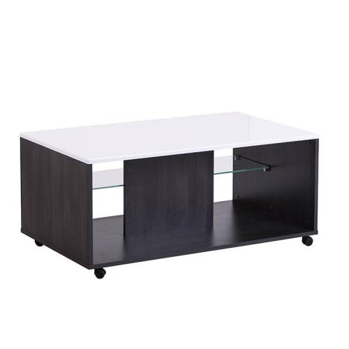 ΤΡΑΠΕΖΑΚΙ ΣΑΛΟΝΙΟΥ Bert Black Grey Wood-Λευκή Λάκα 101*60*45