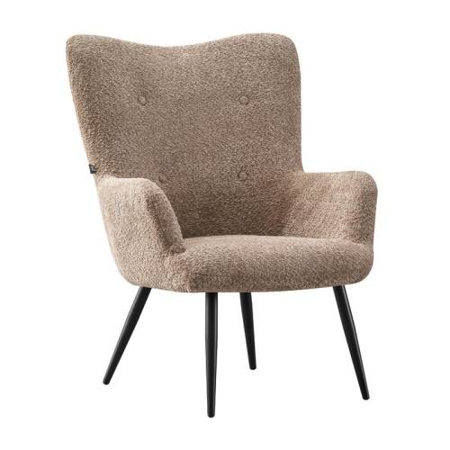 ΠΟΛΥΘΡΟΝΑ Fylliana C-06 ΜΕ ΜΕΤΑΛΛΙΚΑ ΠΟΔΙΑ ΚΑΙ ΜΠΕΖ ΧΡΩΜΑ ΥΦΑΣΜΑΤΟΣ 80x75x97εκ