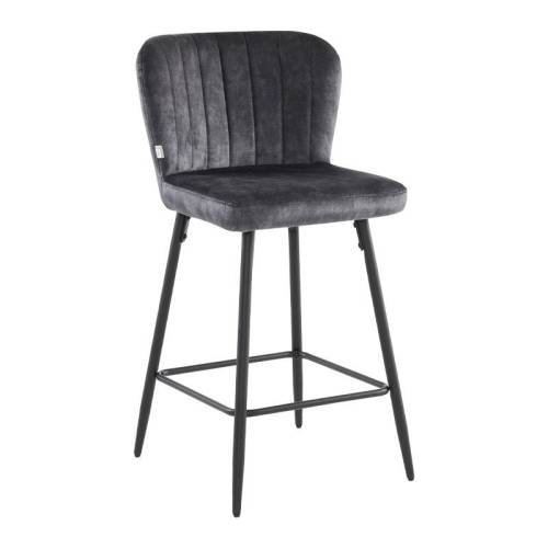 ΣΚΑΜΠΟ ΜΠΑΡ Fylliana 2036 ΓΚΡΙ ΥΦΑΣΜΑ ΜΕ ΜΑΥΡΟ ΜΕΤΑΛΛΙΚΟ ΣΚΕΛΕΤΟ 51x54x94εκ