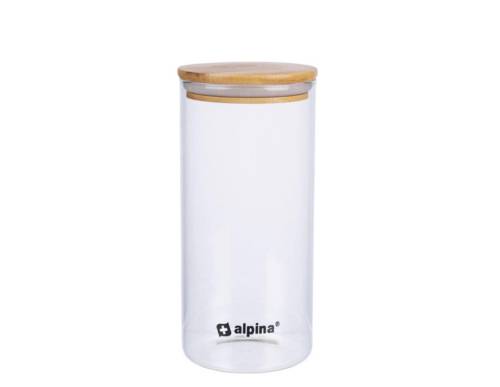 Βάζο αποθ.γυαλ.με ξυλινο καπάκι 1,25lt 10Χ21