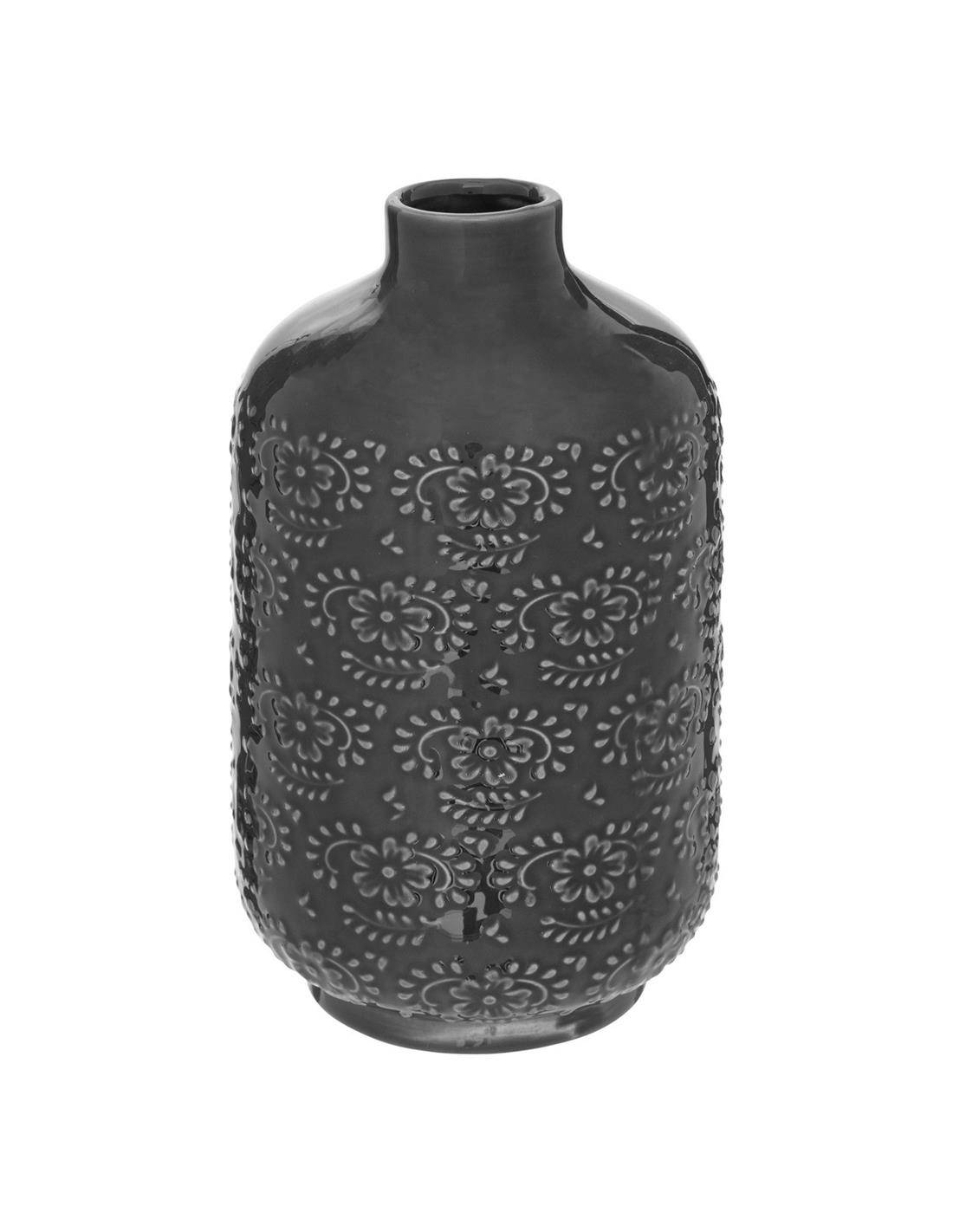 Βάζο κεραμ.γκρι Lum 12Χ21,5