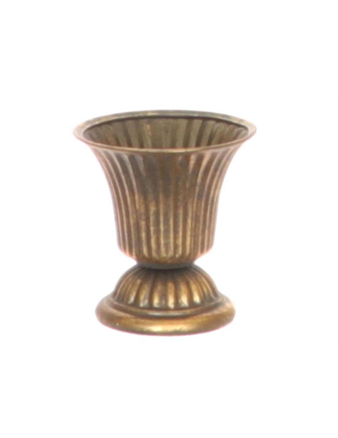 Βάζο με πόδι μεταλ.antigue χρυσό 9Χ9,5