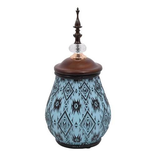 ΚΕΡΑΜΙΚΟ ΒΑΖΟ Fylliana 1944 ΜΠΛΕ ΜΕ ΚΑΦΕ ΚΑΠΑΚΙ