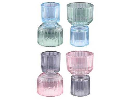 Κηροπήγιο γυαλ.2θέσεων 2χρ. 10,5Χ16