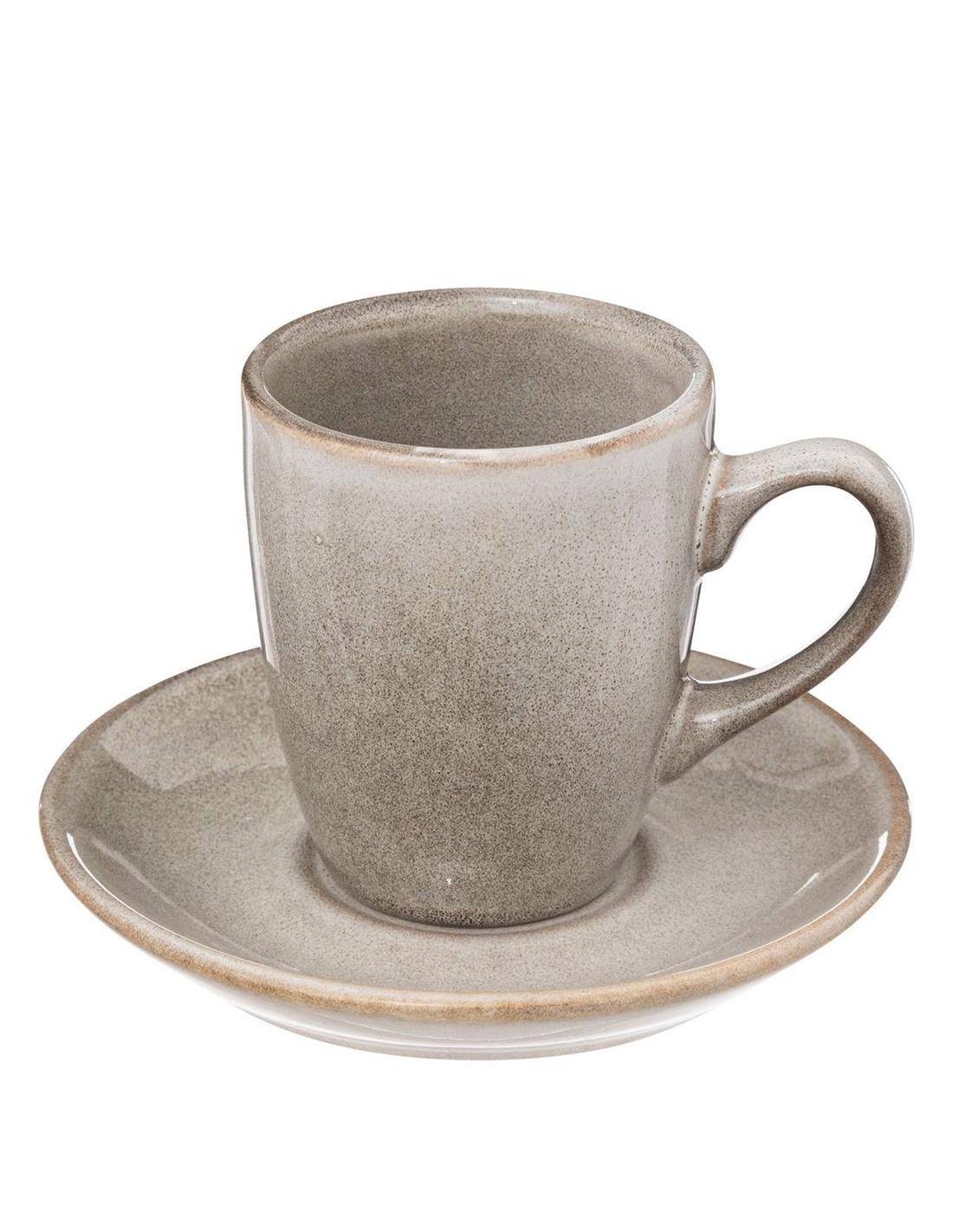 Κούπα με πιάτο κεραμ.Callie εκρού 9cl