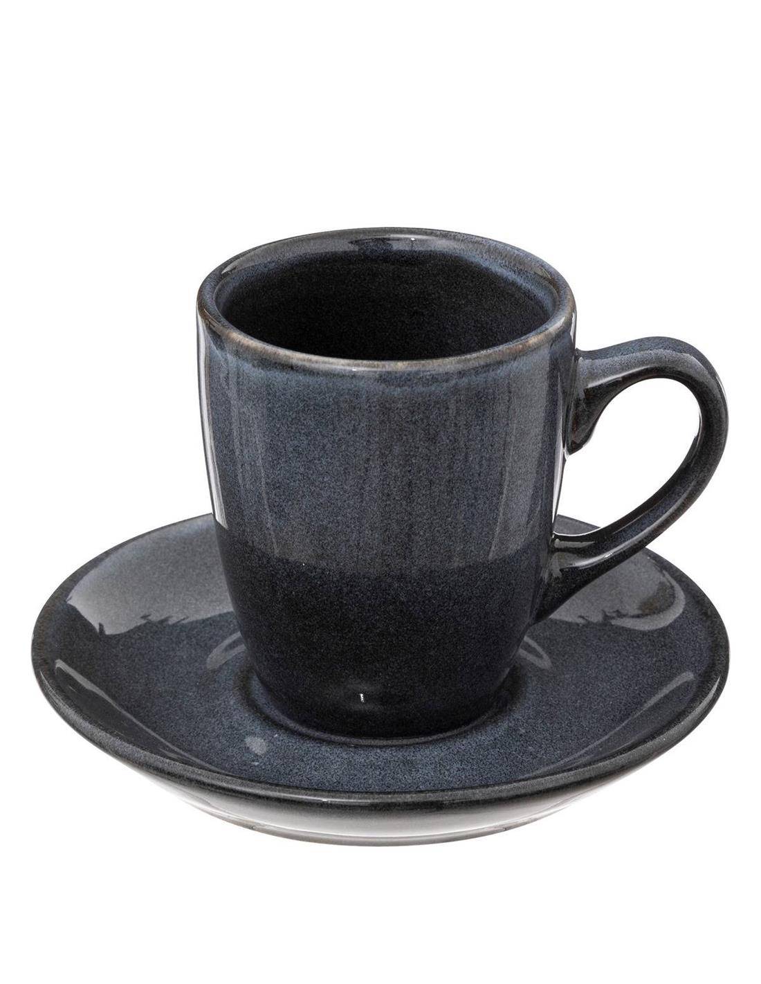 Κούπα με πιάτο κεραμ.Callie μπλε 9cl