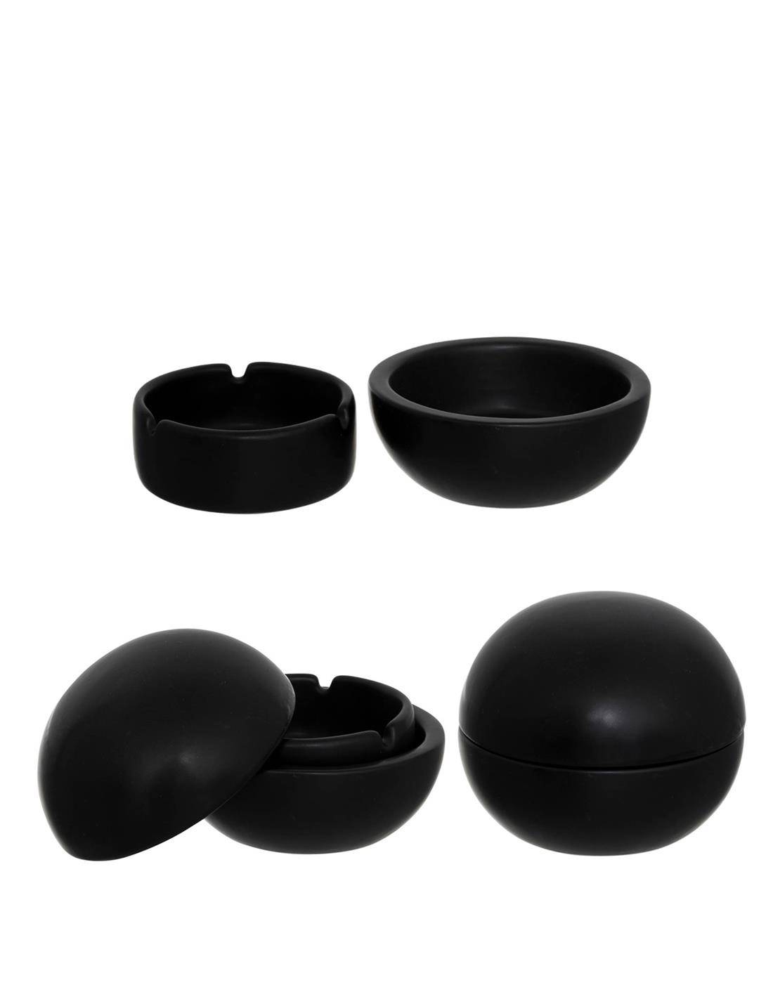 Σταχτοδοχείο κεραμ.μαύρο 10Χ8