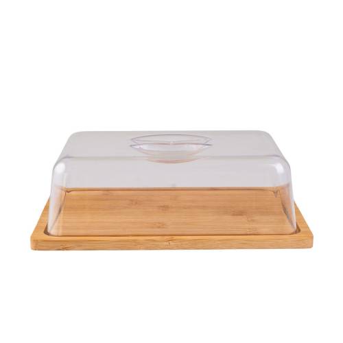ESTIA ΒΑΣΗ ΤΥΡΙΩΝ BAMBOO ESSENTIALS ΜΕ ΠΛΑΣΤΙΚΌ ΚΑΠΑΚΙ 24x18x7.5cm