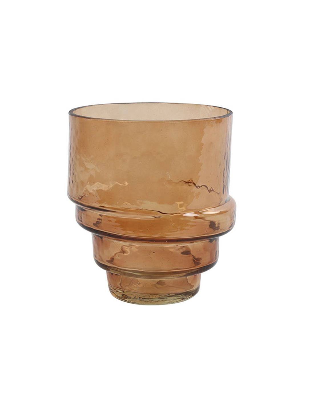 Βάζο γυαλ.Angelica καφέ 15Χ17