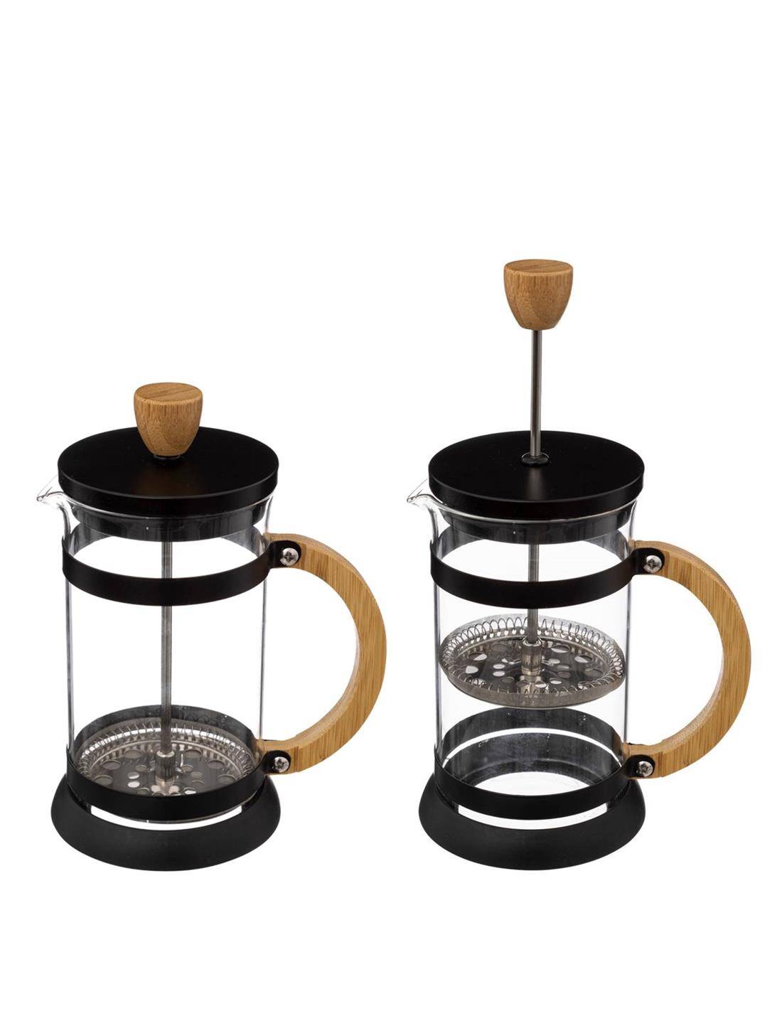 Καφετιερα γυαλ.bamboo χέρι 600ml