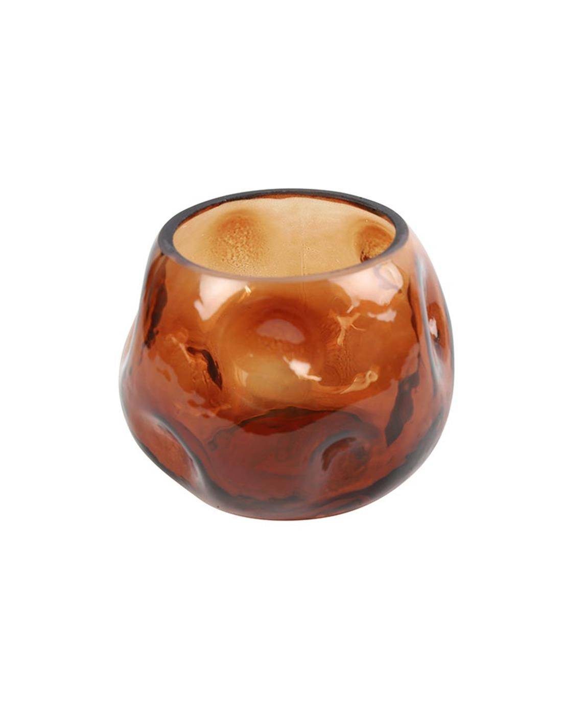 Κηροπήγιο γυαλ.καφέ 8Χ6