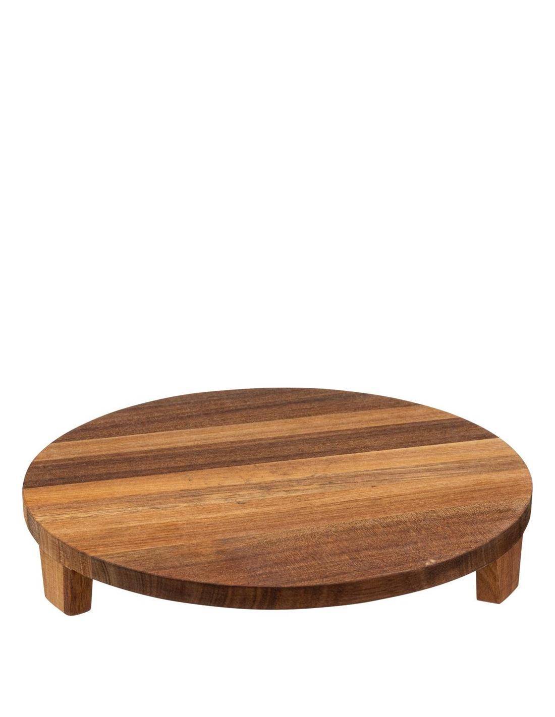 Πιατέλα με ποδαράκια ακακίας Φ30