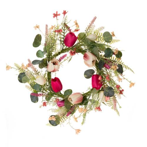 ΣΤΕΦΑΝΙ ΡΟΖ ΚΑΙ ΛΕΥΚΕΣ ΤΟΥΛΙΠΕΣ 55ΕΚ