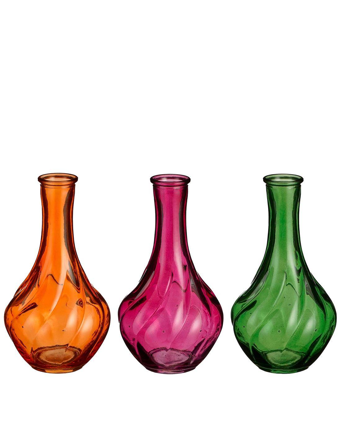 Βάζο γυάλινο 3χρωμ.Φ9 Η17CM