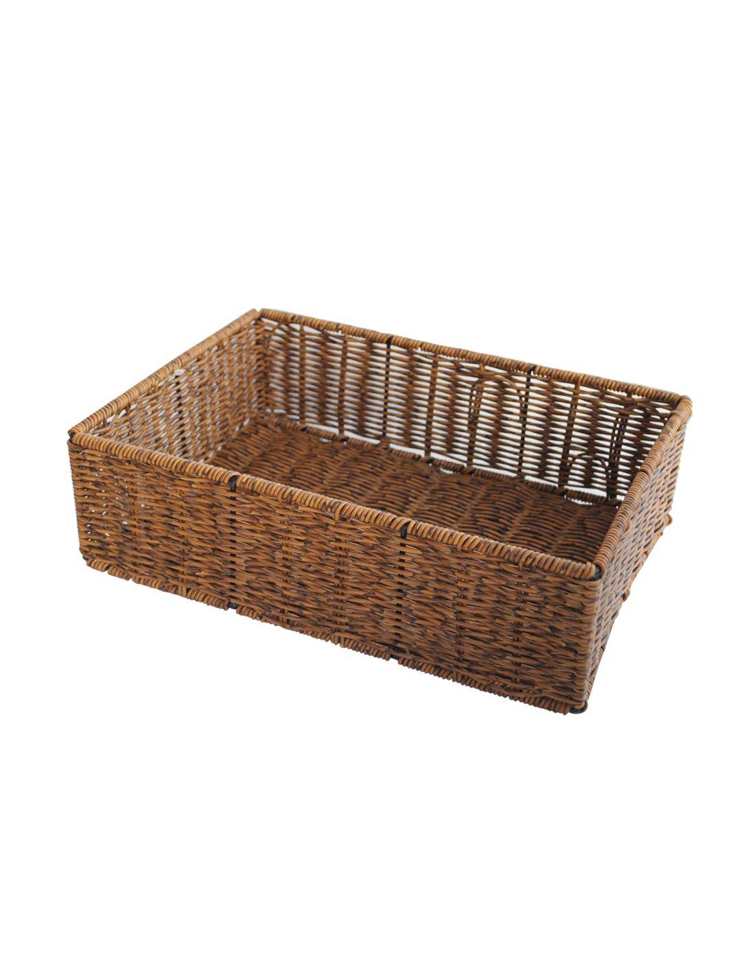 Καλάθι τεχνητό rattan καφε 35,5Χ25,5Χ10,5CM