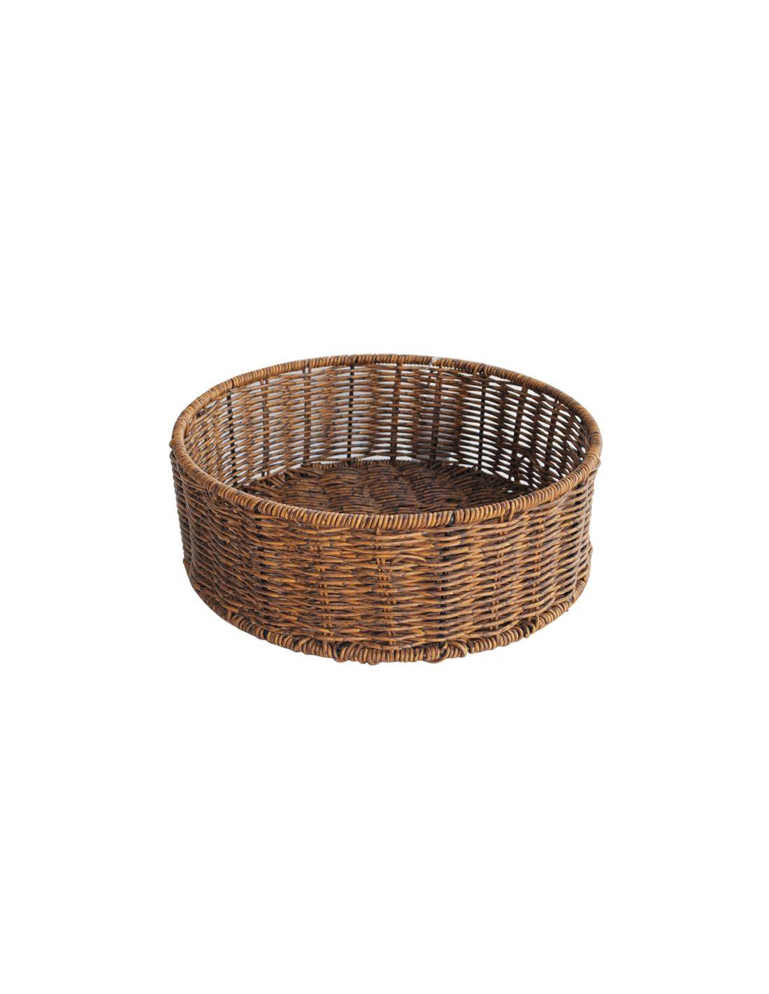 Καλάθι τεχνητό rattan καφε Φ30Χ10,5CM
