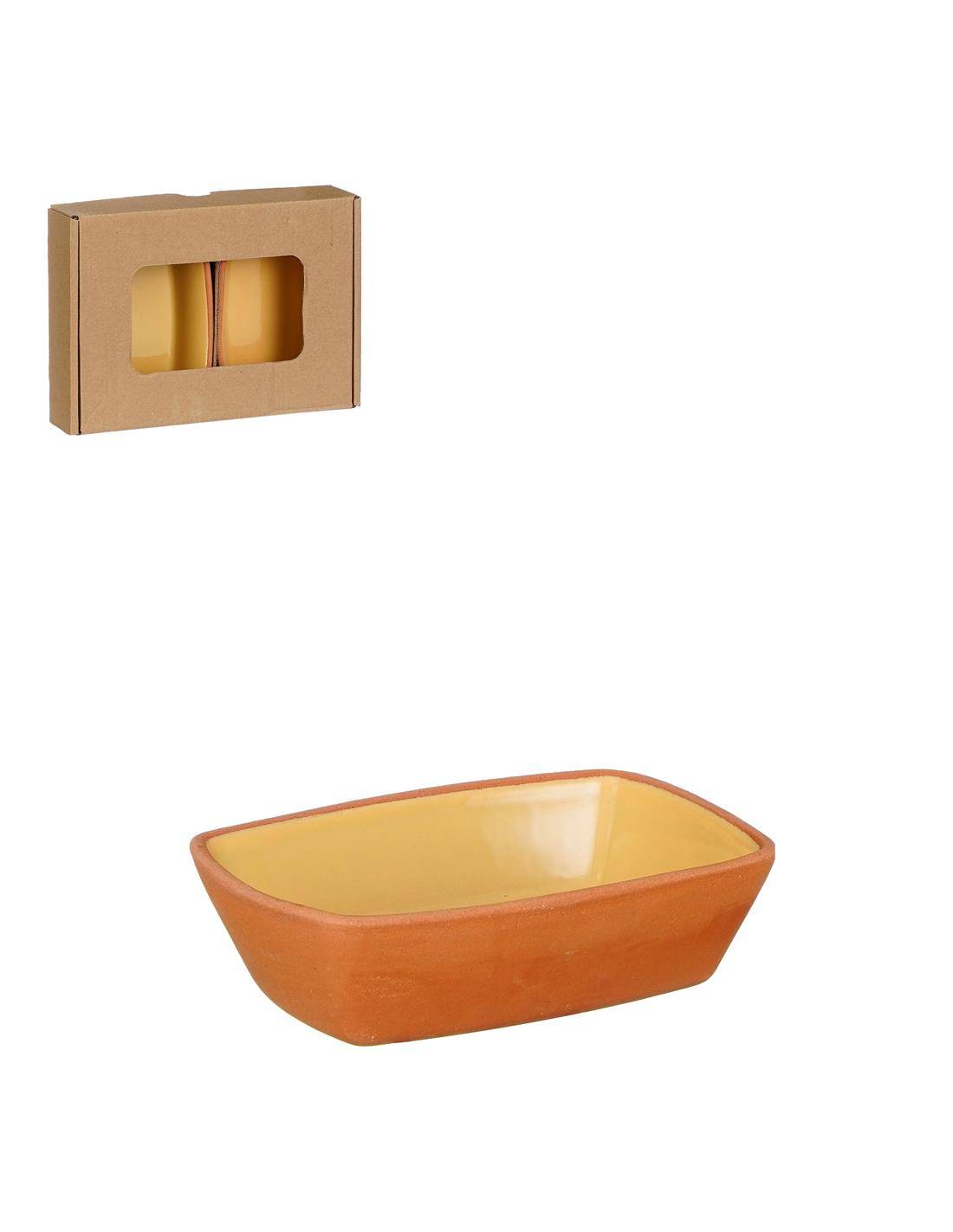 Μπωλ κεραμ.πορτοκαλί κίτρινη επίστρωση 13Χ9CM σ/2