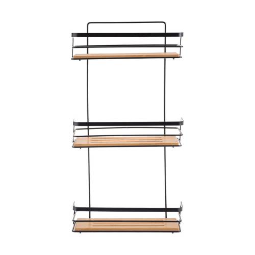 ESTIA ΕΤΑΖΕΡΑ BAMBOO ESSENTIALS ΜΕΤΑΛΛΙΚΗ ΙΣΙΑ 3 ΘΕΣΕΩΝ 25.5x10.5x49cm ΜΑΥΡΗ