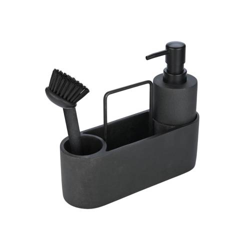 ESTIA ΔΟΧΕΙΟ ΥΓΡΟΥ ΠΙΑΤΩΝ ΜΕ ΒΟΥΡΤΣΑ ΚΑΘΑΡΑΡΙΣΜΟΥ & ΘΗΚΗ ΓΙΑ ΣΦΟΥΓΓΑΡΙ ΜΑΥΡΟ