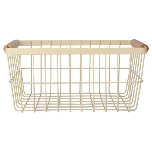 ESTIA ΚΑΛΑΘΙ ΟΡΓΑΝΩΣΗΣ ACACIA ΜΕΤΑΛΛΙΚΟ ΜΕ ΞΥΛΙΝΕΣ ΛΑΒΕΣ 33x22x15 IVORY