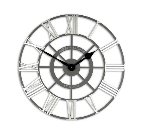 Ρολόι τοίχου "Evening Star", γκρι/λευκό,60cm CL352