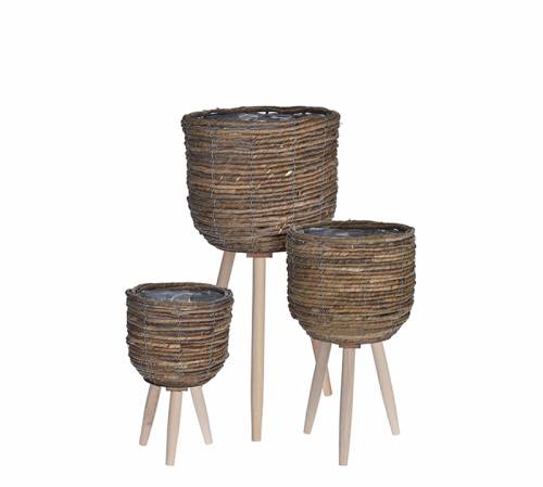 Κασπώ "Banana leaf" με ξύλινα πόδια Σ/3 HE283
