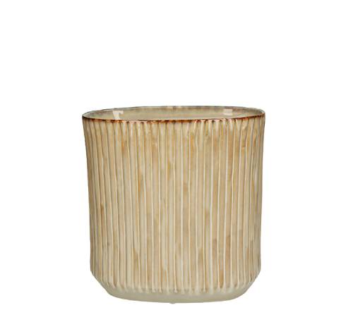 Κεραμικό κασπό οβάλ ριγέ σχέδιο,27x24.5cm XET-7877