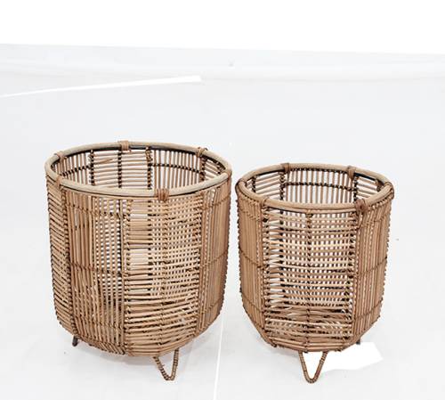 Σετ/2 κασπώ Bamboo με μεταλ/κο σκελετό φυσ.χρώμα 33/35cm VT130