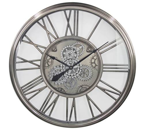 Μεταλλικό ρολόι τοίχου με μηχανισμό & τζάμι,90cm CL368
