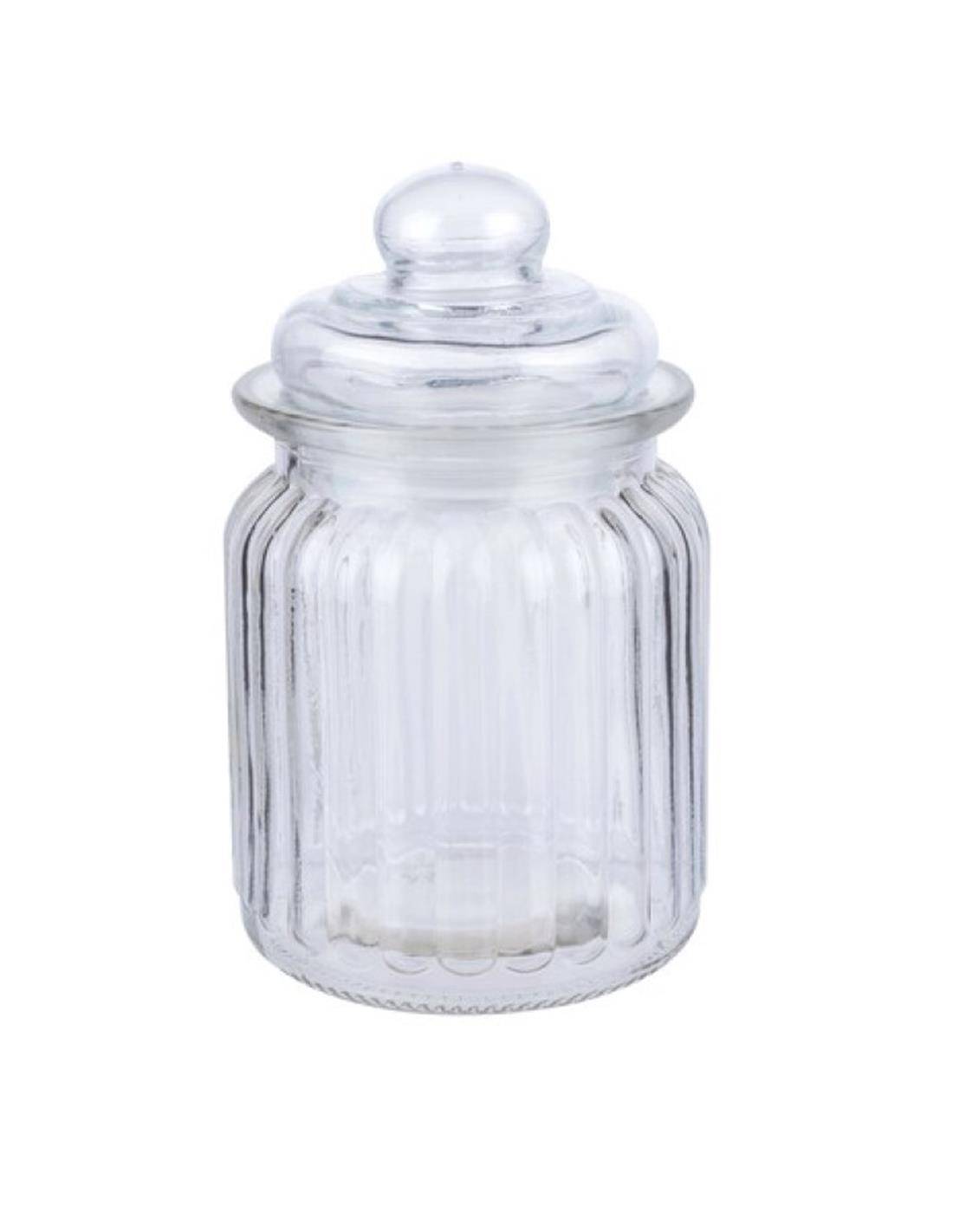 Βάζο γυάλ. Με καπάκι Φ8 Η13cm 0,3lt