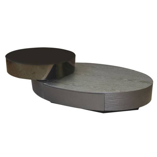 BONI Τραπεζάκι Σαλονιού- Καθιστικού με 1 Συρτάρι, Απόχρωση Μαύρο-Zebrano Ε-00025128 Ε7692,1