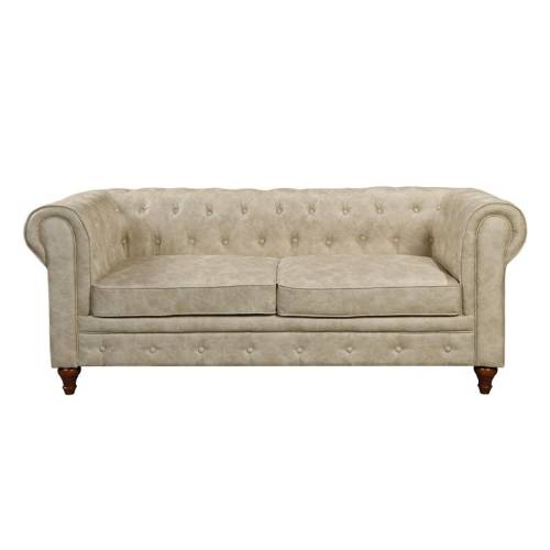 CHESTERFIELD Kαναπές 3Θέσιος Σαλονιού - Καθιστικού, Ύφασμα Απόχρωση Μπεζ Ε-00025295 Ε942,31